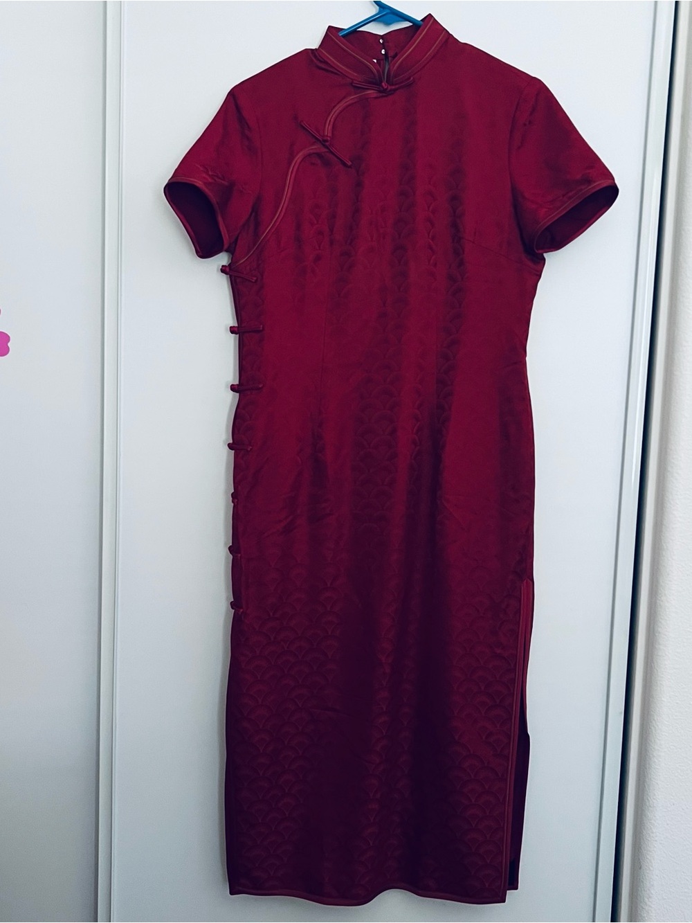 Women's Red Mandarin Collar Cheongsam Dress